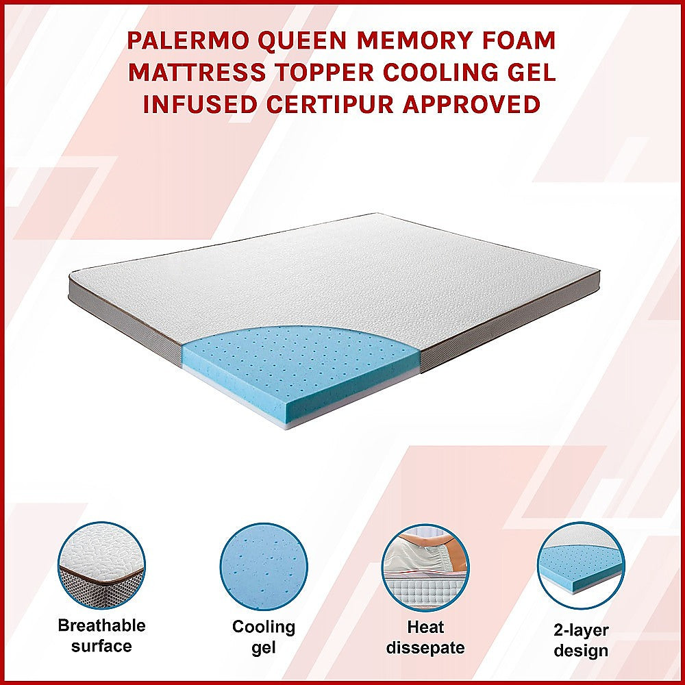 Mattress Toppers: Queen Cooling Gel Memory Foam Mattress Topper  CertiPUR-US Certified Foam