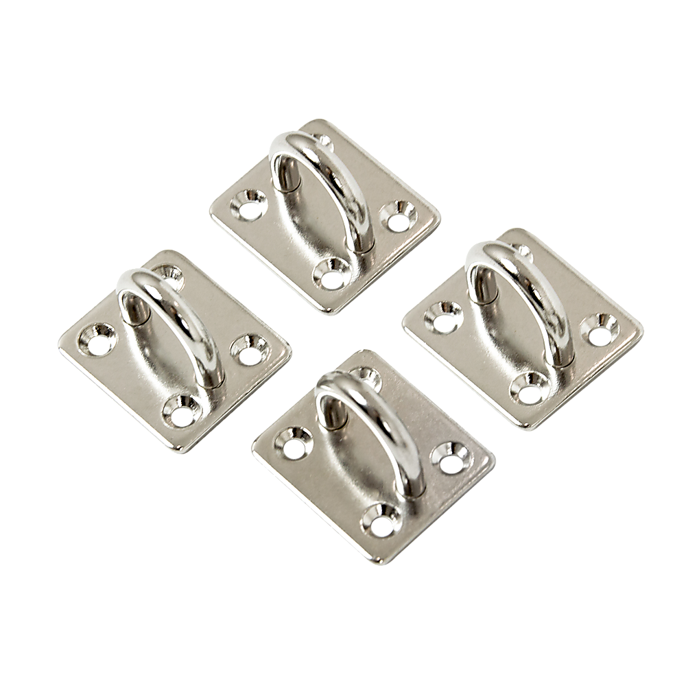 Gardening Accessories: 4X M6 304 Stainless Steel Oblong Pad Eye Plate Marine Hardware Staple Hook