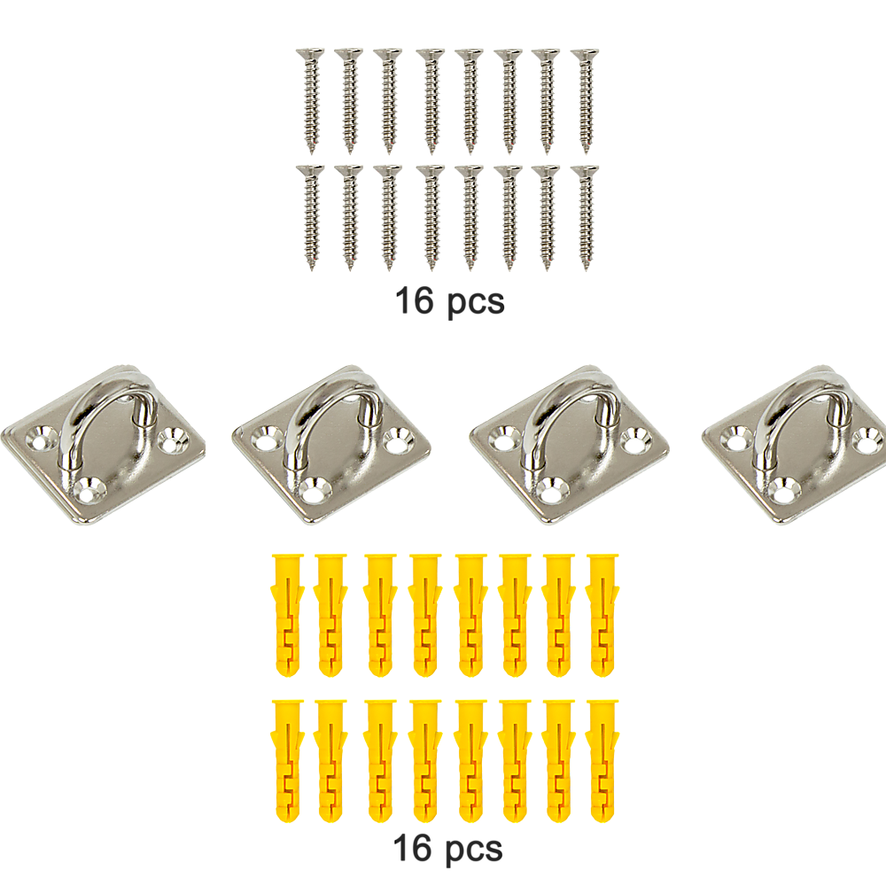 Gardening Accessories: 4X M6 304 Stainless Steel Oblong Pad Eye Plate Marine Hardware Staple Hook