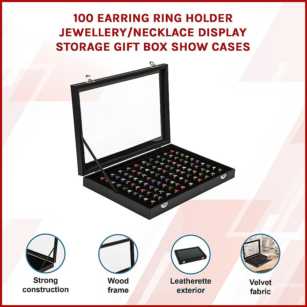 Storage Boxes: 100 Earring Ring Holder Jewellery/Necklace Display Storage Gift Box Show Cases