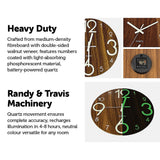 Clocks: Glow In Dark Wall Clock Luminous Quartz Quiet Wooden Home Decor 30cm