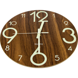 Clocks: Glow In Dark Wall Clock Luminous Quartz Quiet Wooden Home Decor 30cm