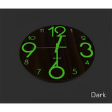 Clocks: Glow In Dark Wall Clock Luminous Quartz Quiet Wooden Home Decor 30cm