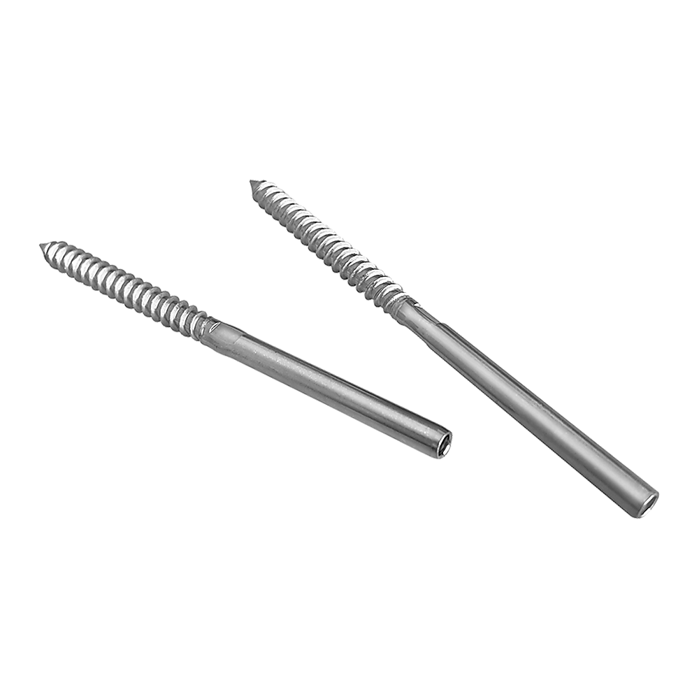 Hardware Hooks: Stainless Steel DIY Rope Balustrade Kit 3.2mm Swage 2 x Lag Screw Term - 10 pack