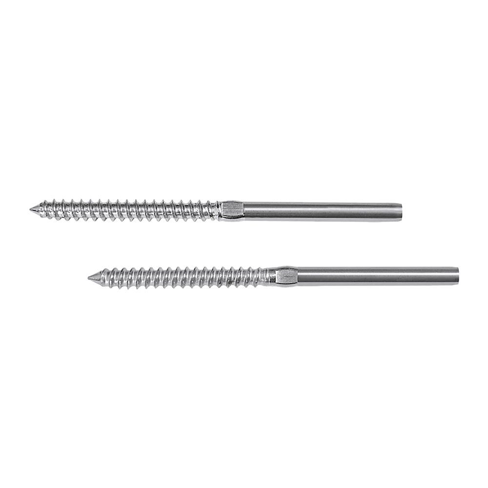 Hardware Hooks: Stainless Steel DIY Rope Balustrade Kit 3.2mm Swage 2 x Lag Screw Term - 10 pack