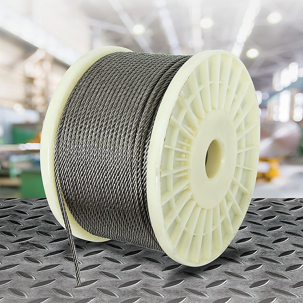 Hardware Hooks: 50M 316 Marine Stainless Steel Wire Rope Cable Decking Balustrade Rigging 7x19 4mm