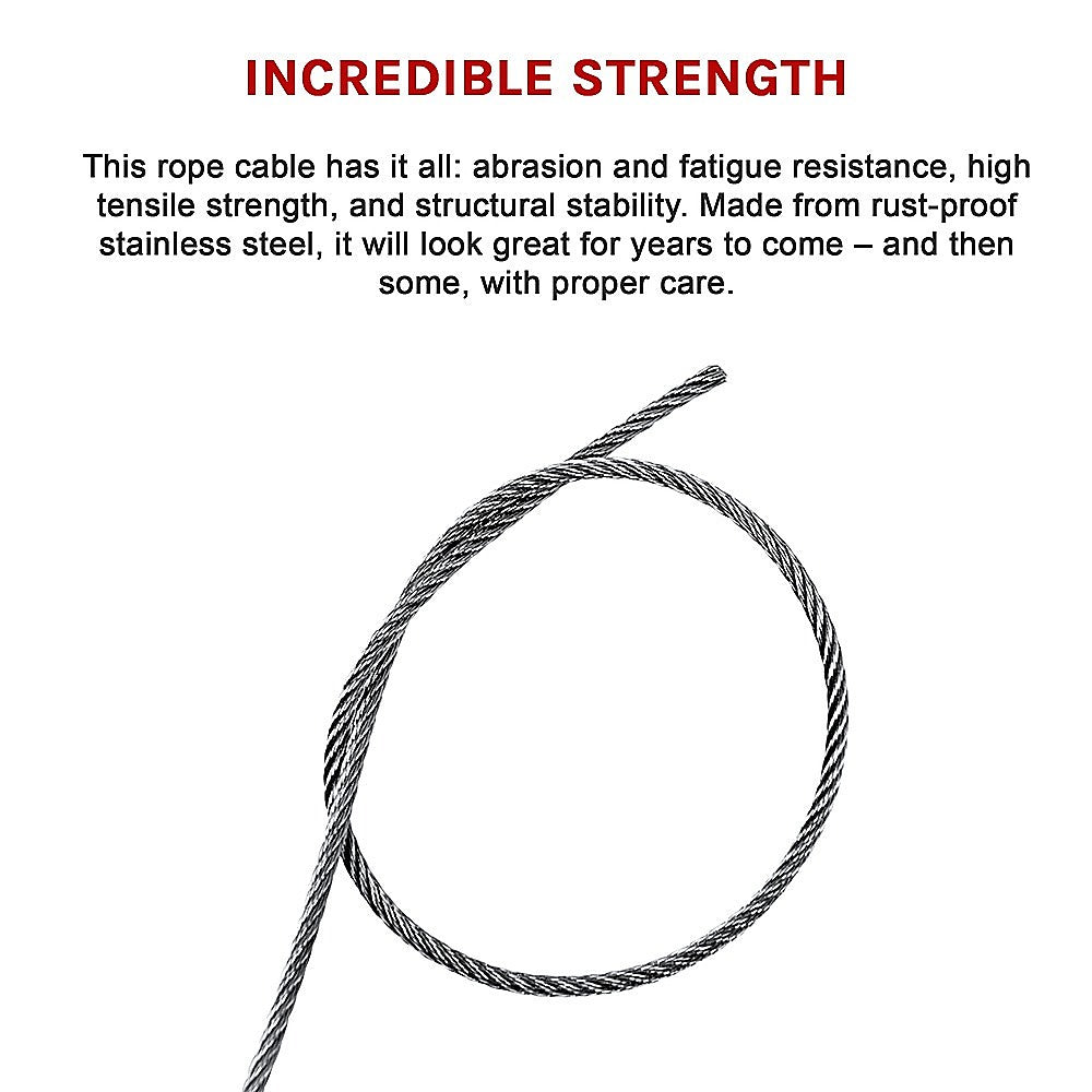 Hardware Hooks: 50M 316 Marine Stainless Steel Wire Rope Cable Decking Balustrade Rigging 7x19 4mm