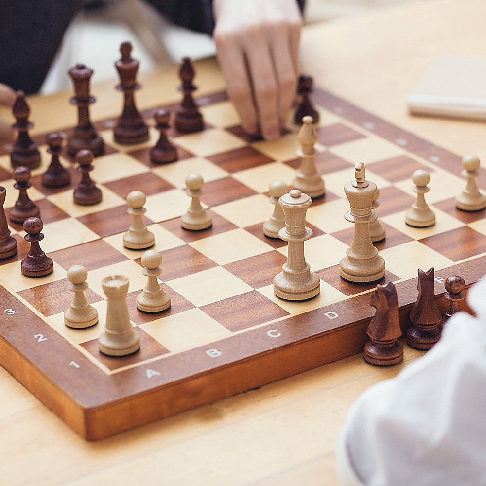 Activity Games: Chess Board Games Folding Large Chess Wooden Chessboard Set Wood Toy Gift