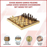 Activity Games: Chess Board Games Folding Large Chess Wooden Chessboard Set Wood Toy Gift