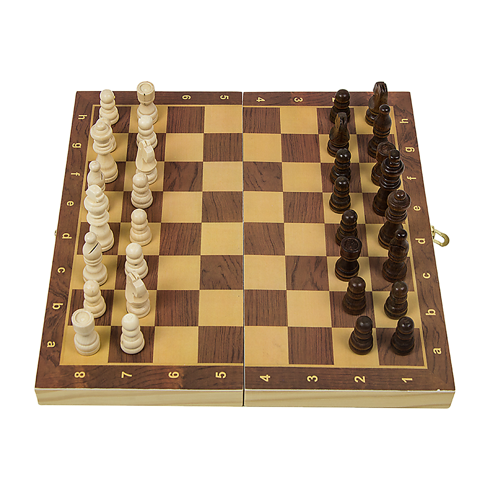 Activity Games: Chess Board Games Folding Large Chess Wooden Chessboard Set Wood Toy Gift