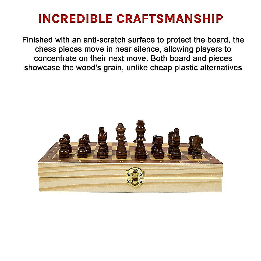 Activity Games: Chess Board Games Folding Large Chess Wooden Chessboard Set Wood Toy Gift