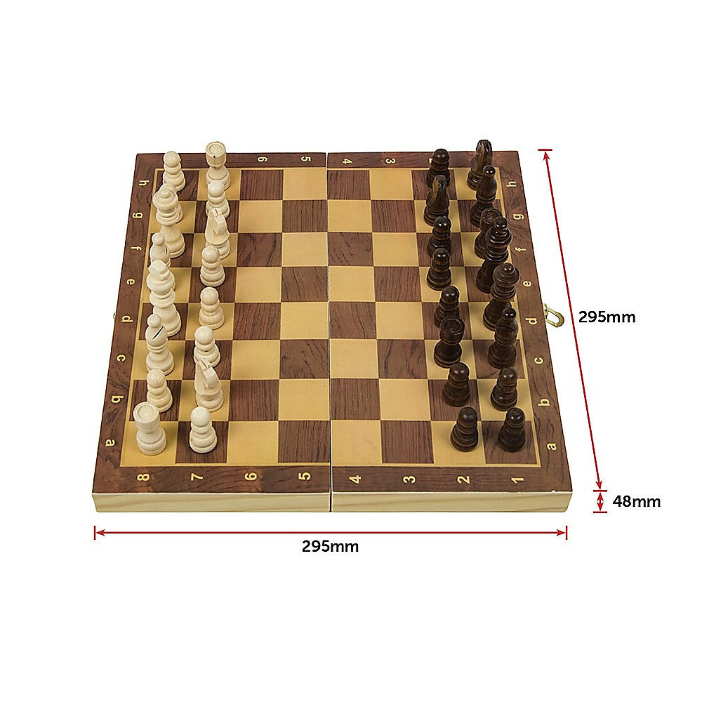 Activity Games: Chess Board Games Folding Large Chess Wooden Chessboard Set Wood Toy Gift