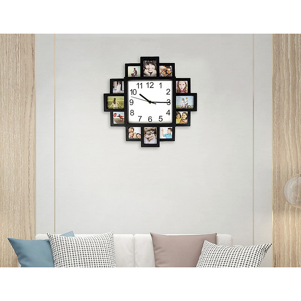 Clocks: Photo Frame Clock Picture Collage 12Picture Display Photowall