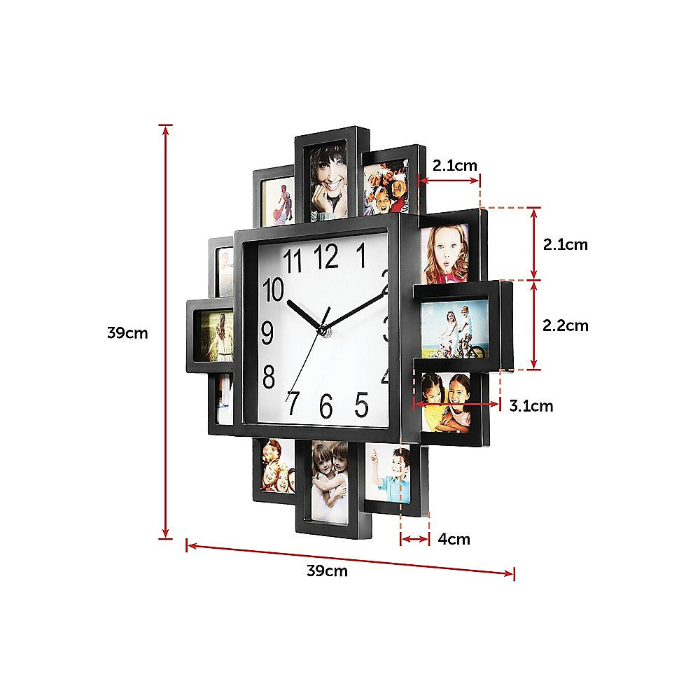 Clocks: Photo Frame Clock Picture Collage 12Picture Display Photowall