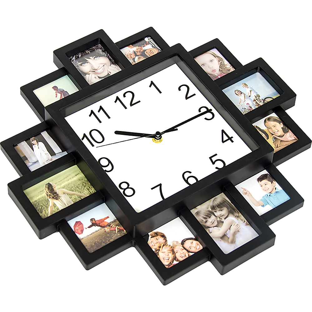 Clocks: Photo Frame Clock Picture Collage 12Picture Display Photowall