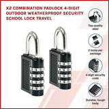 Masonry Tools: X2 Combination Padlock 4-Digit Outdoor Weatherproof Security School Lock Travel