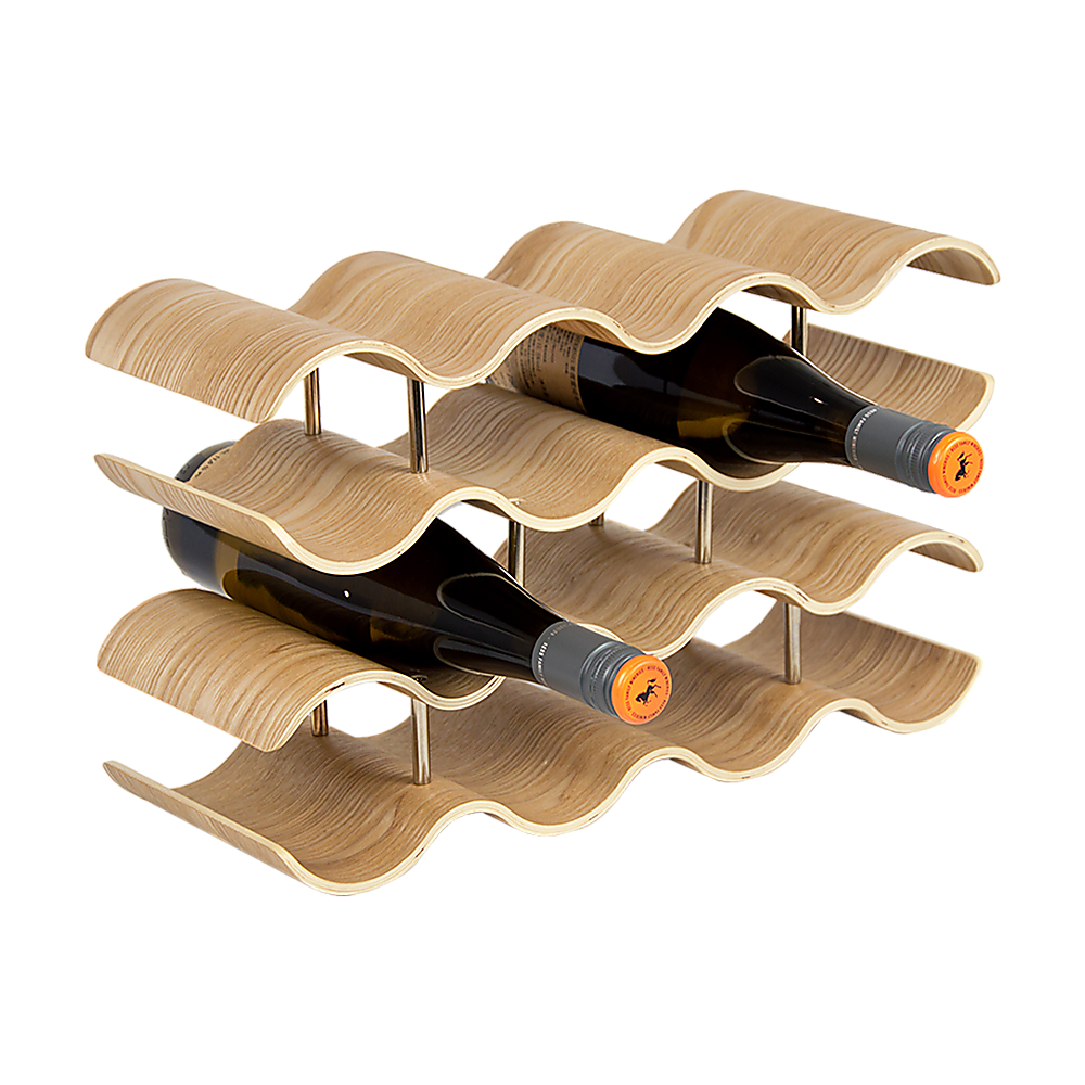Wine Racks: Wooden Wave Wine Rack/Creative Home Grape Wine Holder Shelf Cabinet/Bottle Rack