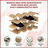 Wine Racks: Wooden Wave Wine Rack/Creative Home Grape Wine Holder Shelf Cabinet/Bottle Rack