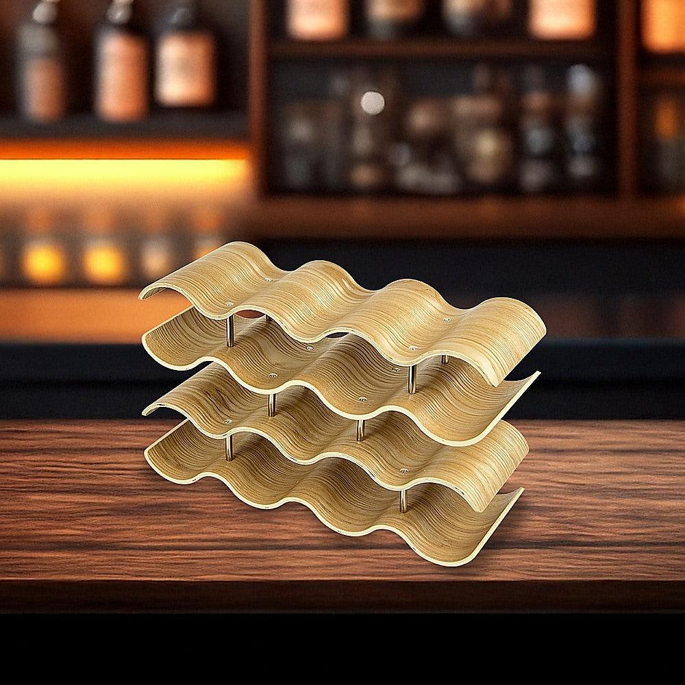 Wine Racks: Wooden Wave Wine Rack/Creative Home Grape Wine Holder Shelf Cabinet/Bottle Rack