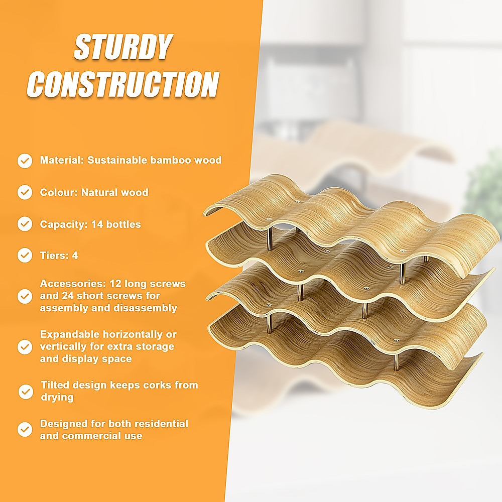 Wine Racks: Wooden Wave Wine Rack/Creative Home Grape Wine Holder Shelf Cabinet/Bottle Rack