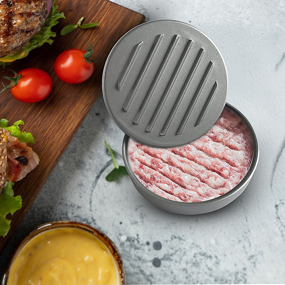 Kitchen Utensils: Large Round Hamburger Patty Maker Grill Press Burger Metal Mold Cooking Tools