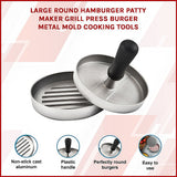 Kitchen Utensils: Large Round Hamburger Patty Maker Grill Press Burger Metal Mold Cooking Tools