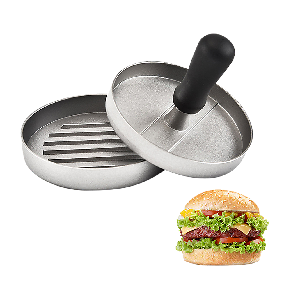 Kitchen Utensils: Large Round Hamburger Patty Maker Grill Press Burger Metal Mold Cooking Tools