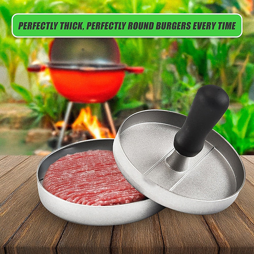 Kitchen Utensils: Large Round Hamburger Patty Maker Grill Press Burger Metal Mold Cooking Tools