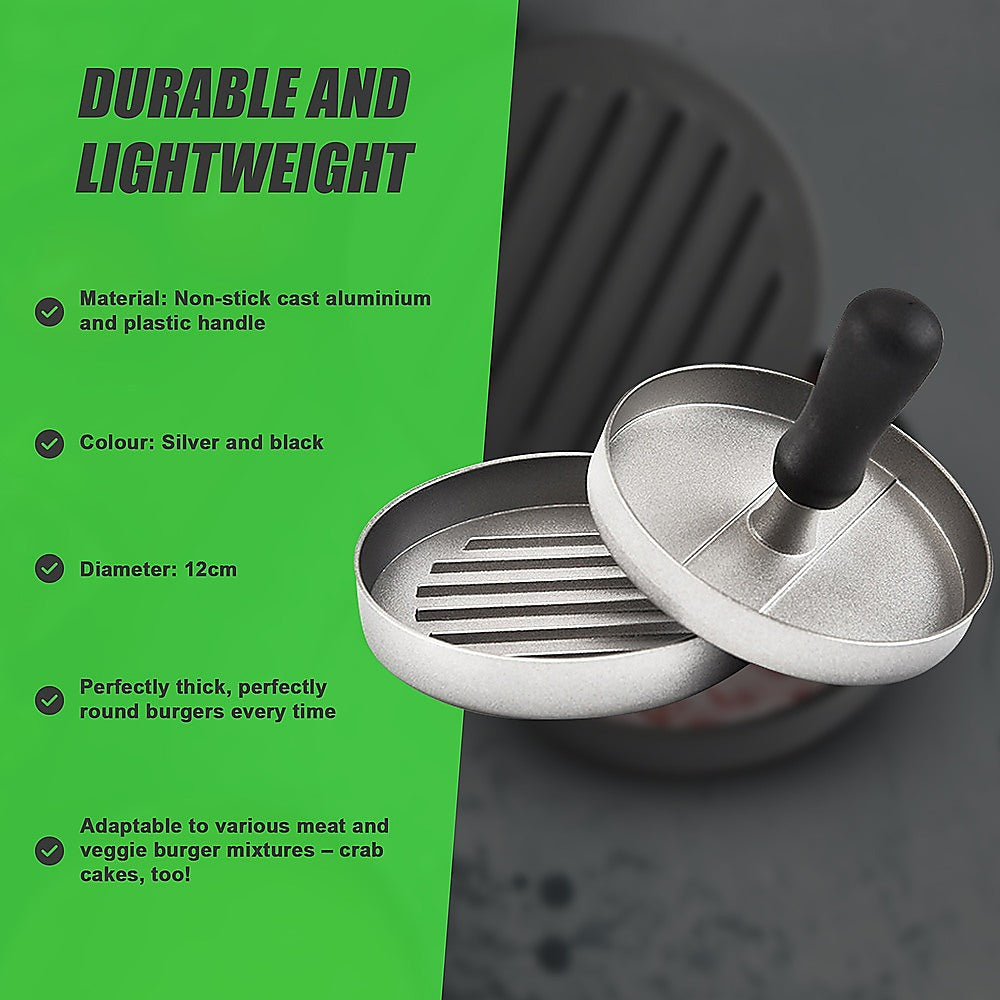Kitchen Utensils: Large Round Hamburger Patty Maker Grill Press Burger Metal Mold Cooking Tools