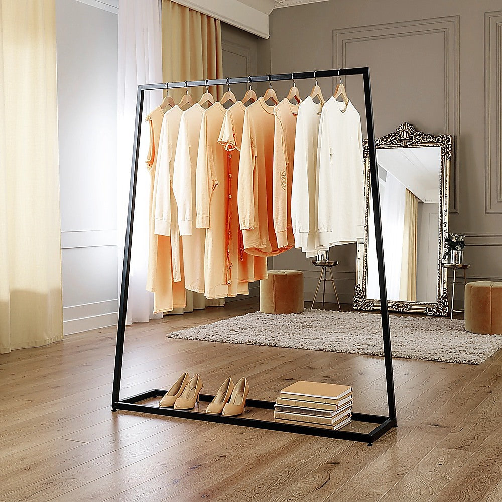 Clothing & Wardrobe Storage: Commercial Clothing Garment Rack Retail Shop Black