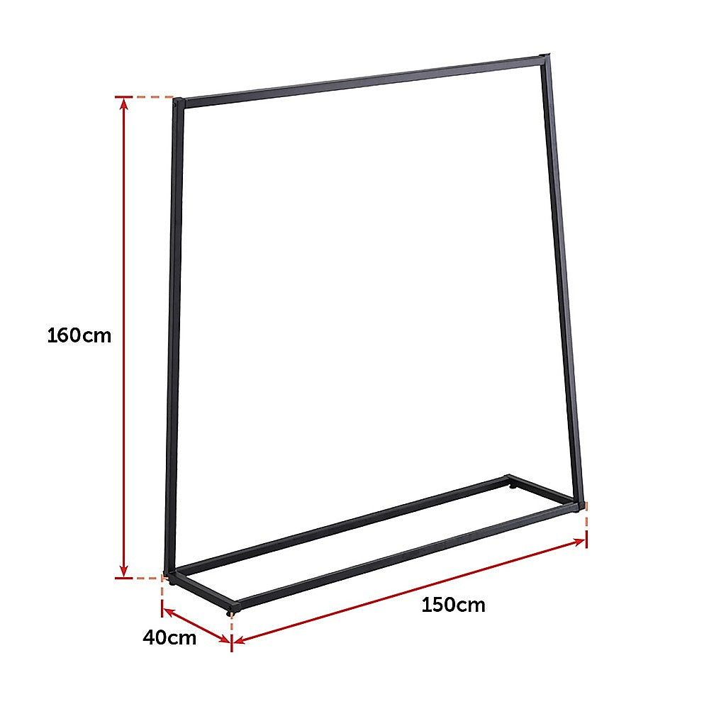 Clothing & Wardrobe Storage: Commercial Clothing Garment Rack Retail Shop Black