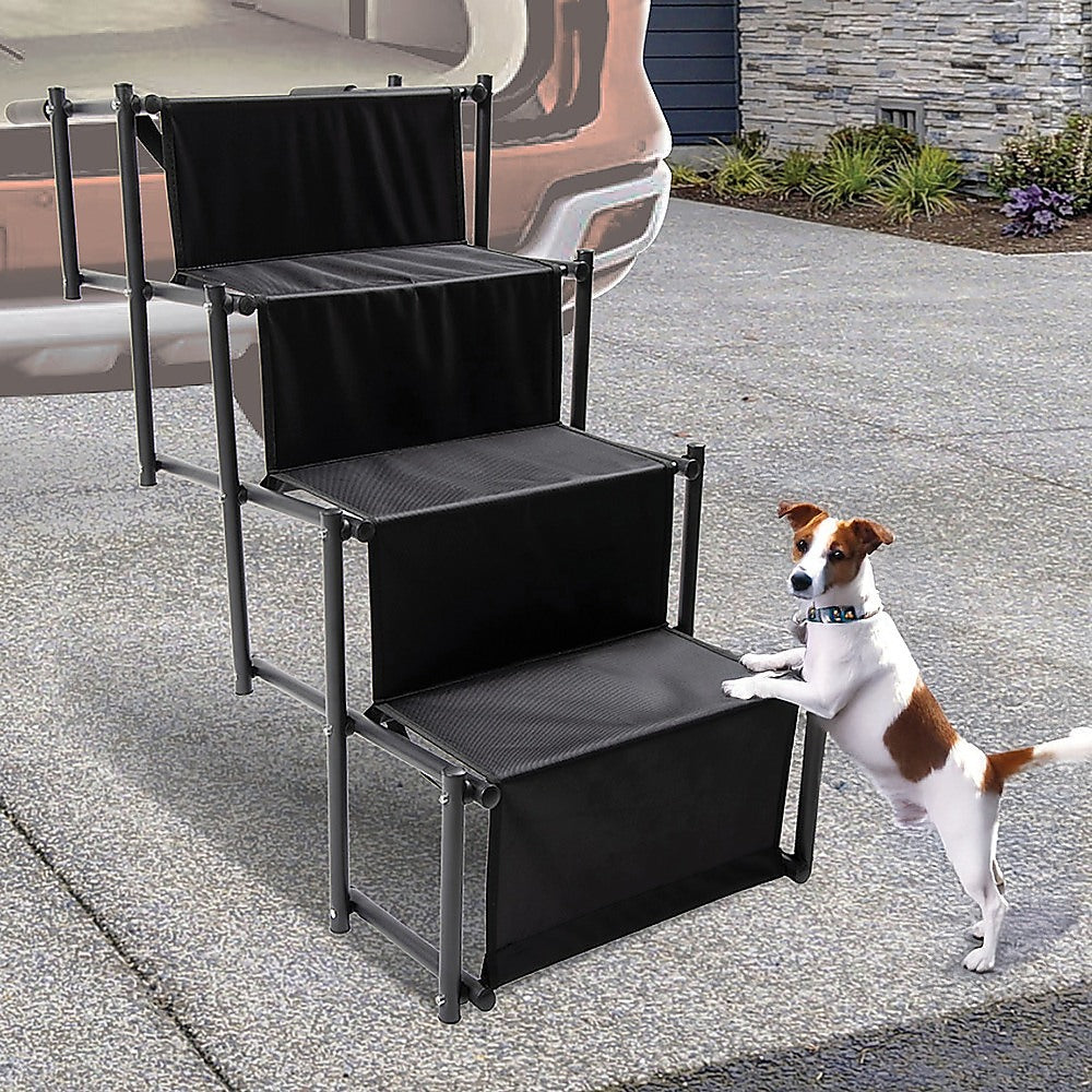 Pet Grooming Supplies: Folding Dog Car Boot Steps Ladder Lightweight Strong Pet Stairs