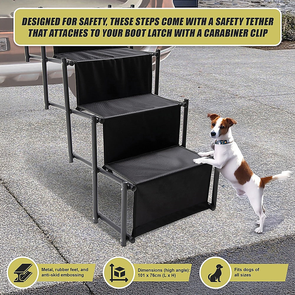 Pet Grooming Supplies: Folding Dog Car Boot Steps Ladder Lightweight Strong Pet Stairs