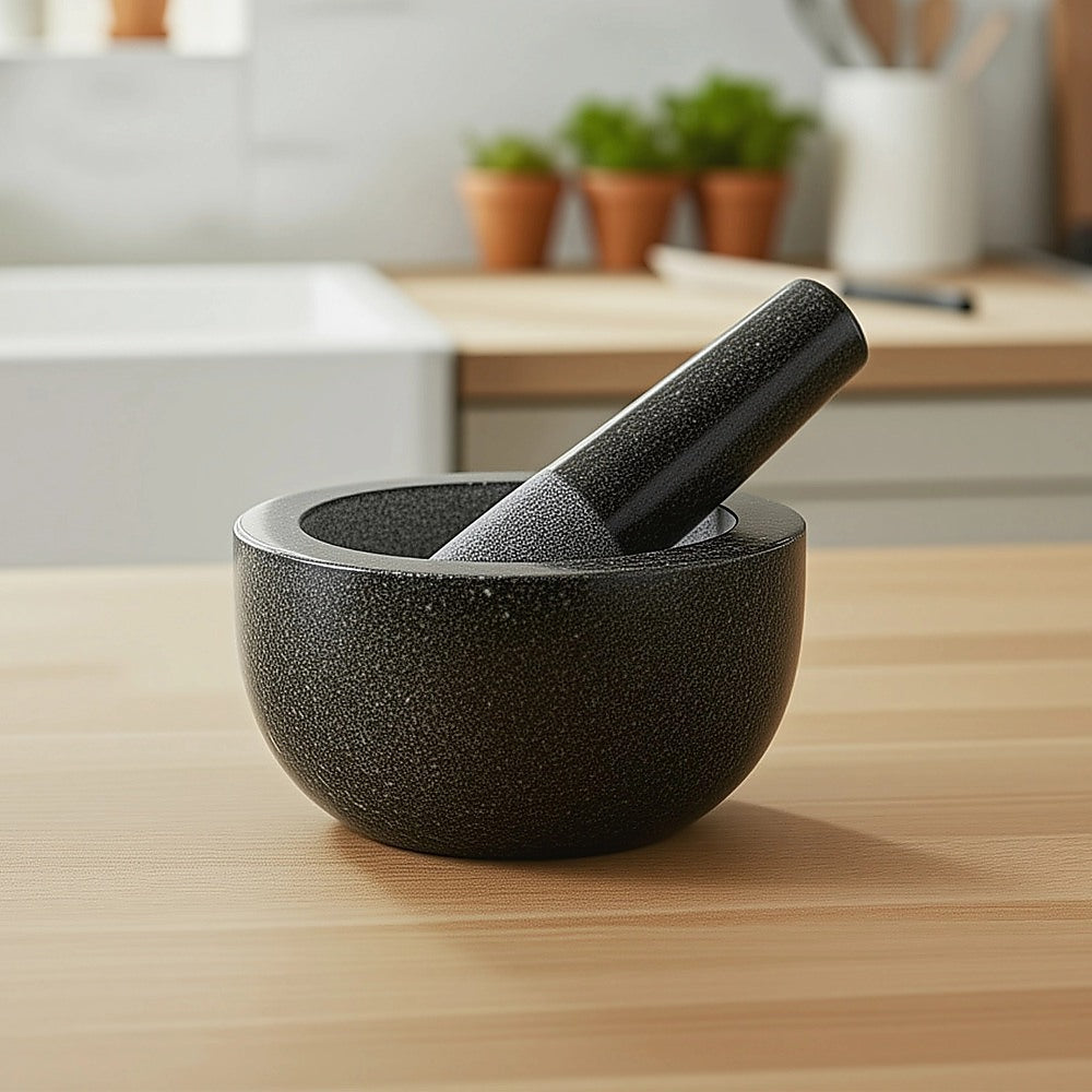 Kitchen Utensils: Large Pestle and Mortar Set Durable Granite Stone Spice & Herb Crusher