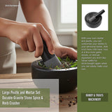 Kitchen Utensils: Large Pestle and Mortar Set Durable Granite Stone Spice & Herb Crusher