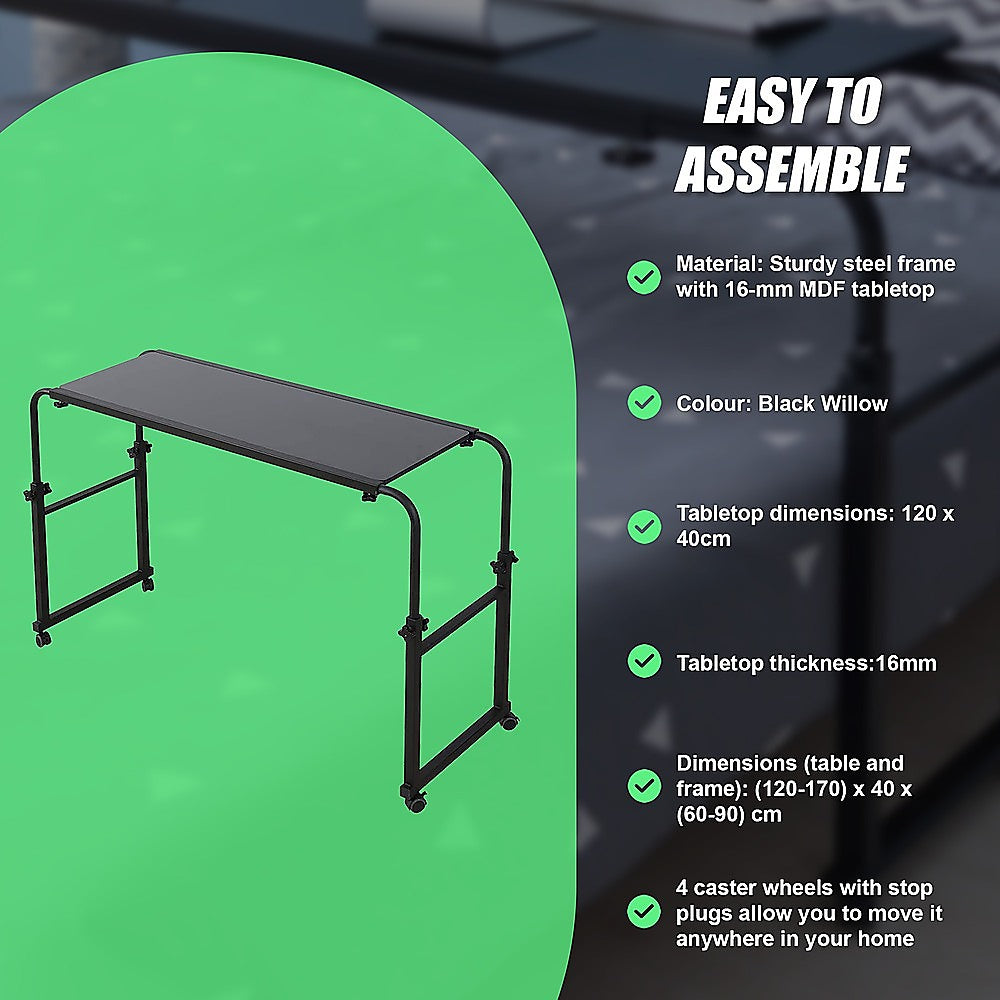 Desks: Overbed Table Work Laptop Desk with Wheels