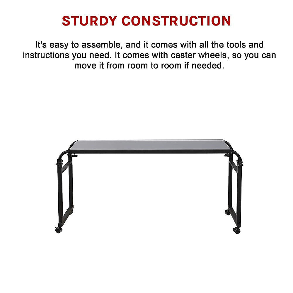 Desks: Overbed Table Work Laptop Desk with Wheels