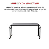 Desks: Overbed Table Work Laptop Desk with Wheels