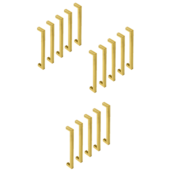 15 x Brushed Brass Drawer Pulls Kitchen Cabinet Handles - Gold Finish 192mm