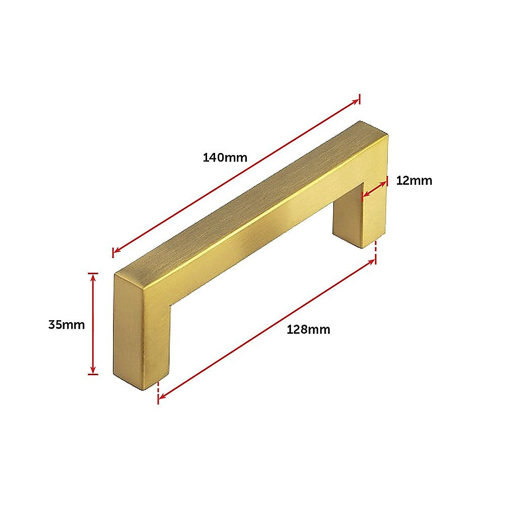 Bathroom Cabinets, Cupboards & Storage: 15x Brushed Brass Drawer Pulls Kitchen Cabinet Handles - Gold Finish 128mm