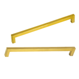 15x Brushed Brass Drawer Pulls Kitchen Cabinet Handles - Gold Finish 256mm