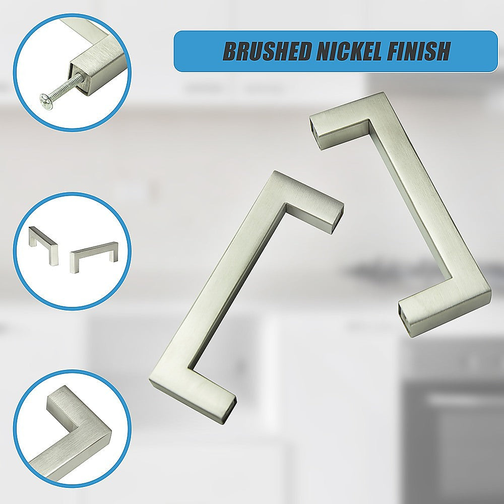 Door Hardware: Brushed Nickel Stainless Steel Kitchen Cabinet Square Drawer Pull Door Handles 15-Pack