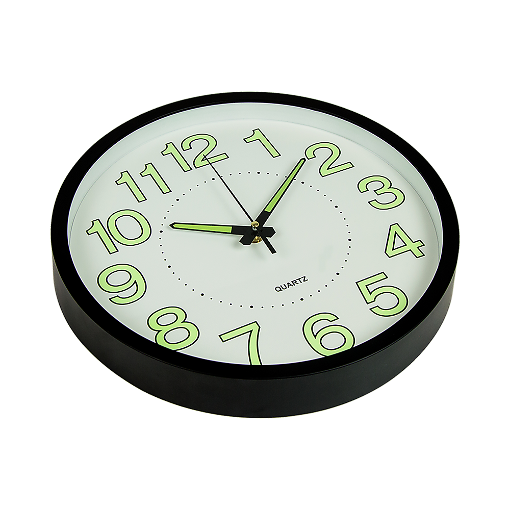 Clocks: 305mm Luminous Wall Clock Glow In The Dark Silent Quartz Indoor Home Modern Clock