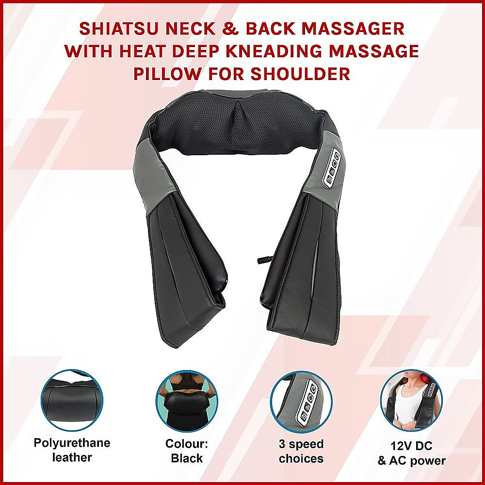 Massagers: Shiatsu Neck & Back Massager with Heat  Deep Kneading Massage Pillow for Shoulders