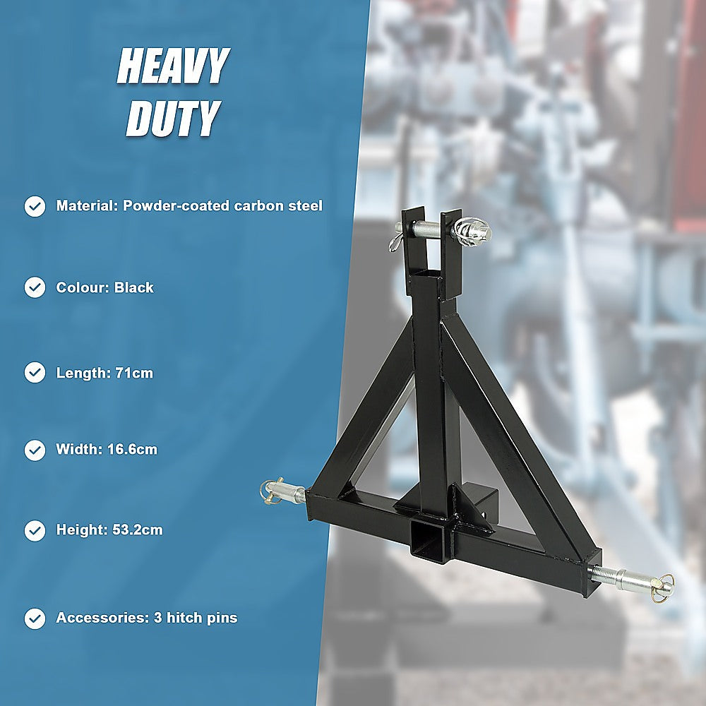 Caravan Accessories: Heavy Duty Steel 3 Point 2" Trailer Hitch Receiver Tow Drawbar For Cat 1 Tractor