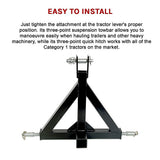 Caravan Accessories: Heavy Duty Steel 3 Point 2" Trailer Hitch Receiver Tow Drawbar For Cat 1 Tractor