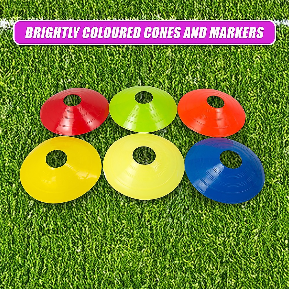 Soccer & Soccer Accessories: 60 Pack Sports Training Discs Markers Cones Soccer AFL Exercise Personal Fitness