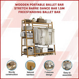 Clothing & Wardrobe Storage: Portable Clothes Rack Coat Garment Stand Bamboo Rail Hanger Airer Closet