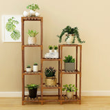 Pots, Planters & Accessories: Indoor Outdoor Garden Plant Stand Planter Flower Pot Shelf Wooden Shelving - 9 Shelves
