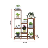 Pots, Planters & Accessories: Indoor Outdoor Garden Plant Stand Planter Flower Pot Shelf Wooden Shelving - 9 Shelves